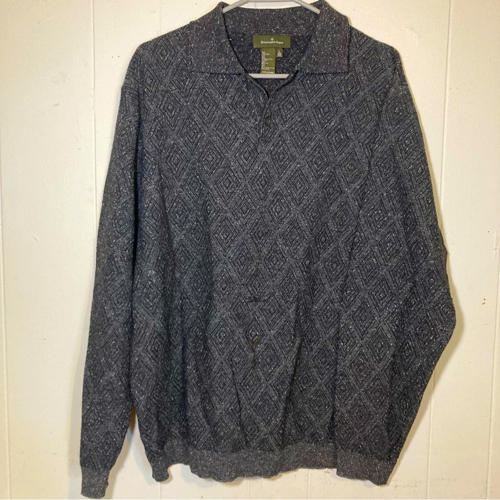 VINTAGE Ermenegildo Zegna Lana-Wool Blend Sweater Men’s Size L 52 Double Knit